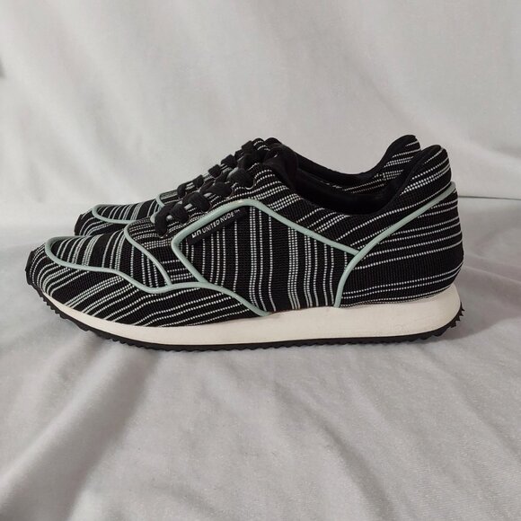 NWOT! United Nude "Runner" Tie Sneakers Black w Green Stripes - 39 (8) - Picture 3 of 9
